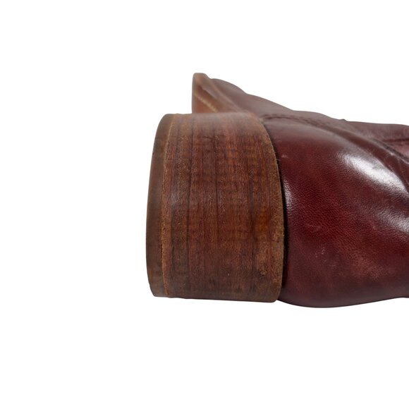 Vintage FRYE Campus Tall Leather Boots Mens Size 12 D Mahogany Made in USA - Picture 12 of 12